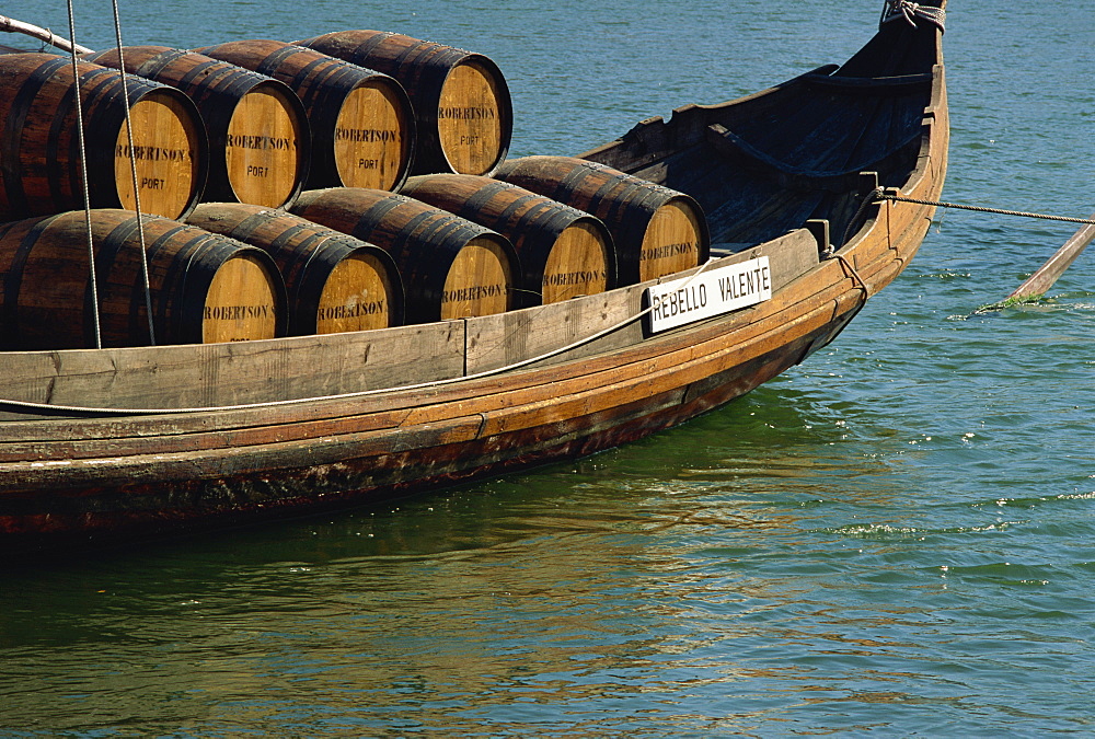 Port barrels, River Douro, Oporto, Portugal, Europe