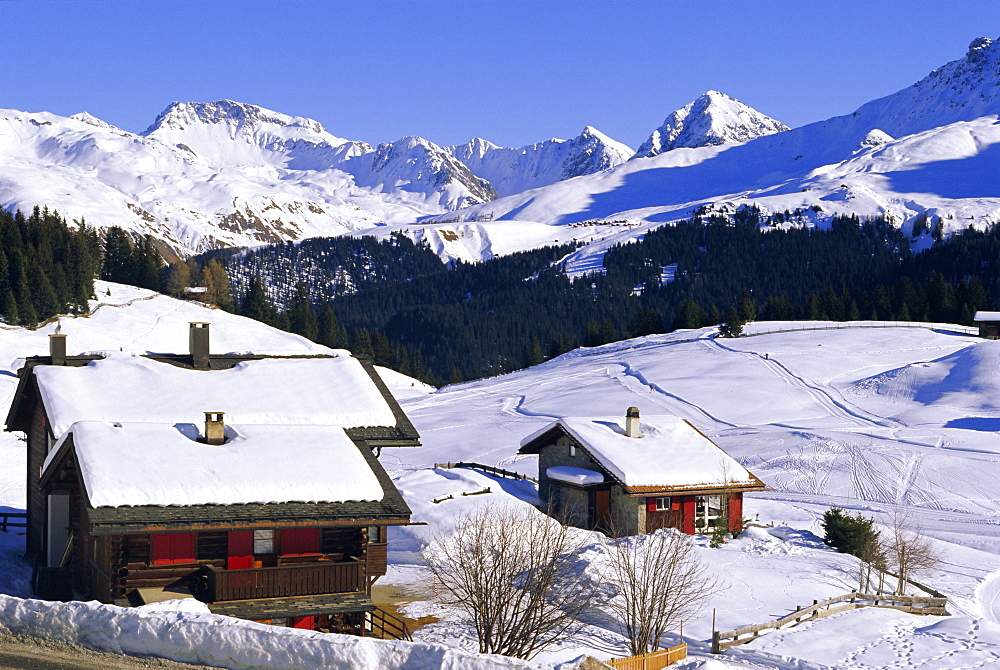 Ski resort, Arosa, Graubunden region, Swiss Alps, Switzerland, Europe