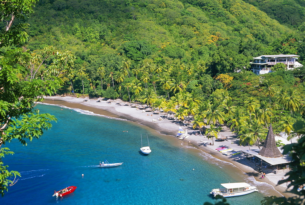 The beach at Anse Chastenet, St. Lucia, Caribbean, West Indies, Central America