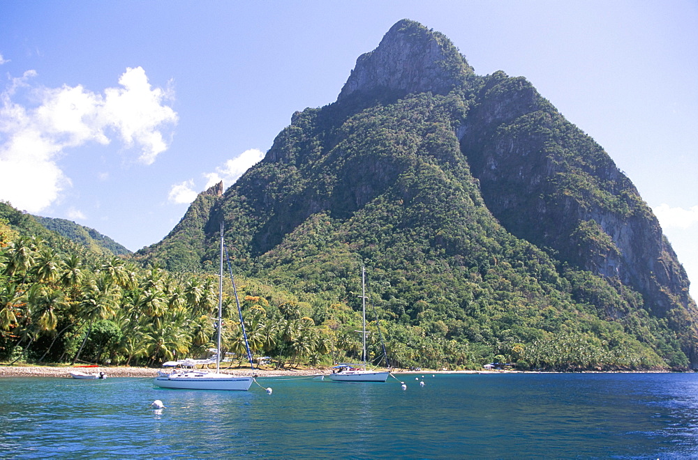 The Pitons, St. Lucia, Windward Islands, West Indies, Caribbean, Central America