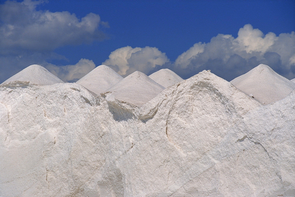 Mounds of salt drying in Spain, Europe