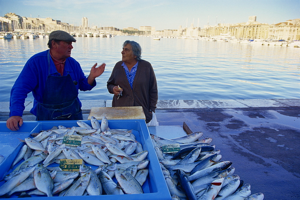 Fish market, Vieux Port, Marseille, Provence, France, Mediterranean, Europe