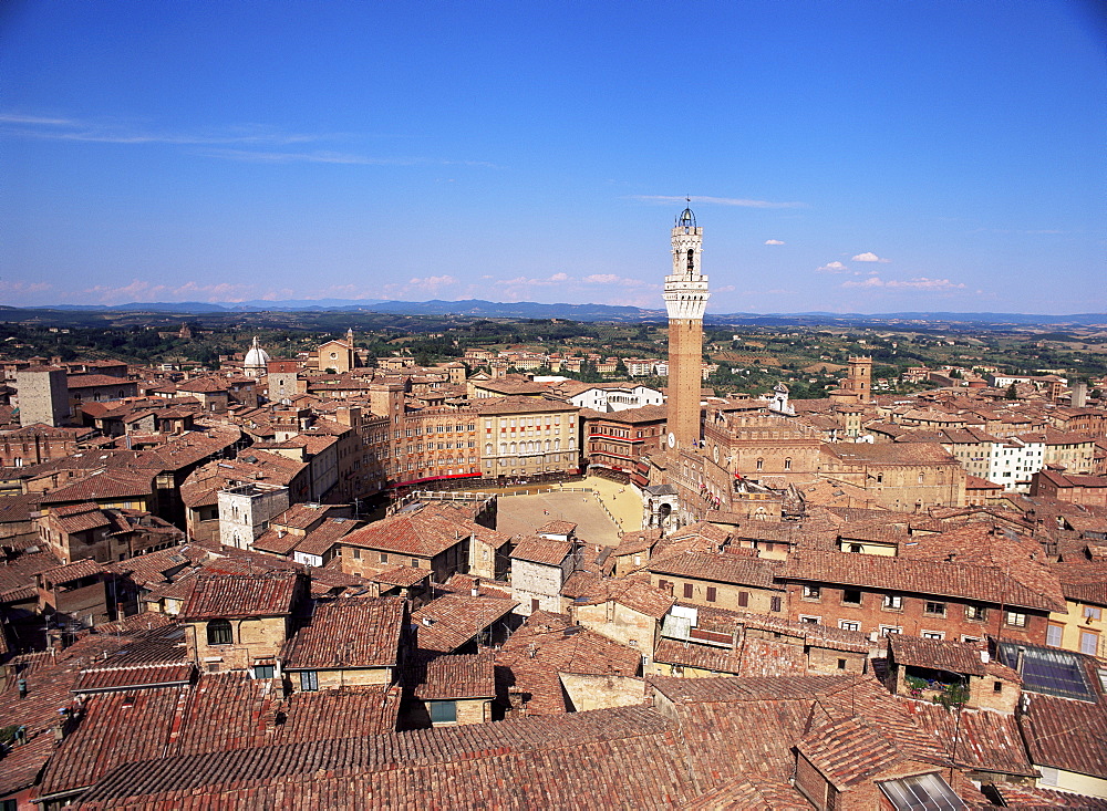 Torre del Mangia, Piazza del Campo, UNESCO World Heritage Site, Siena, Tuscany, Italy, Europe