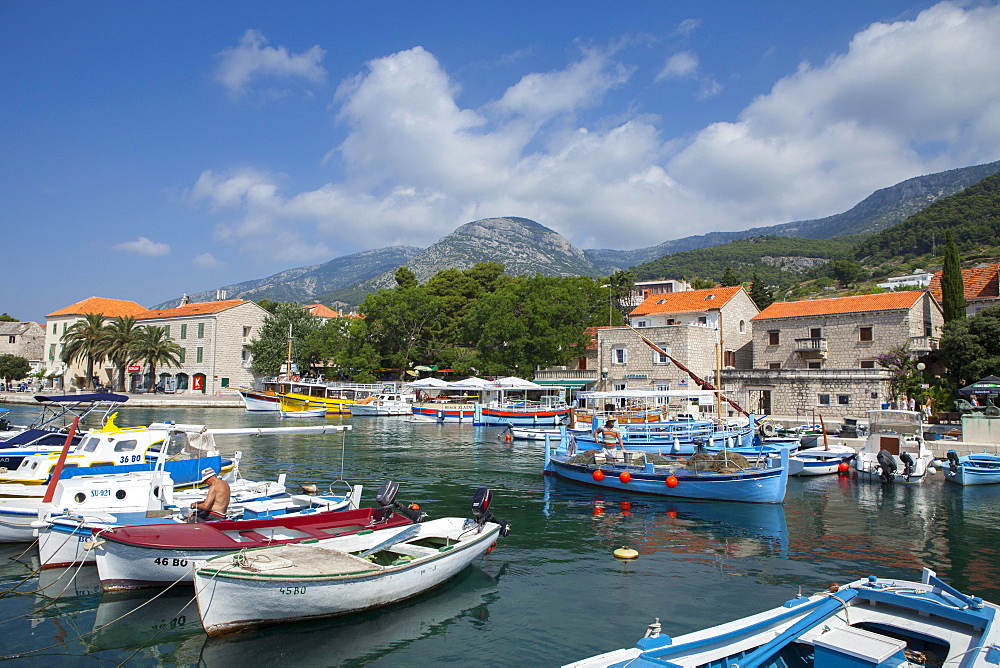 Harbour with fishing boats, Bol, Brac Island, Dalmatian Coast, Croatia, Europe