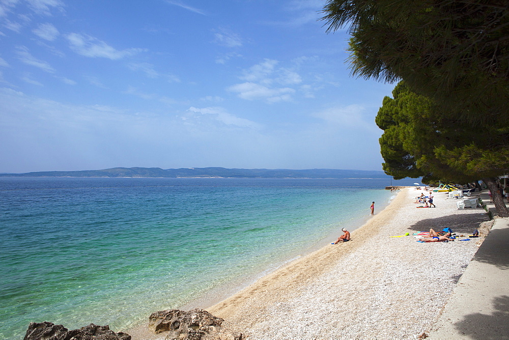 Beach, Brela, Dalmatian Coast, Croatia, Europe