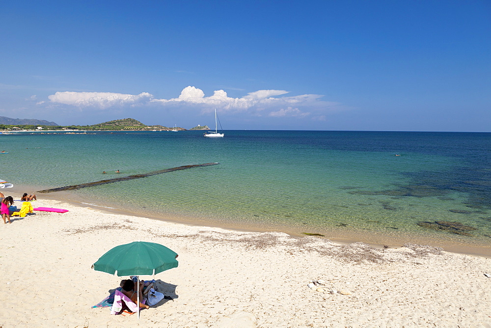 Beach, Baia di Nora, Cagliari, Sardinia, Italy, Mediterranean, Europe