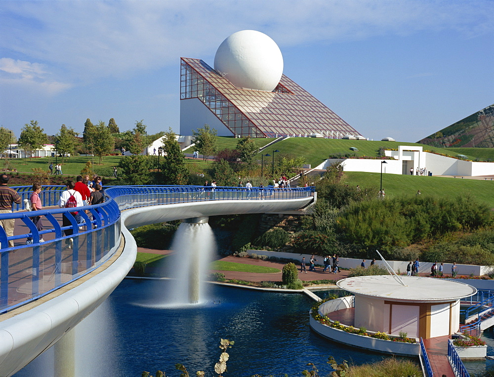 Modern architecture at Futuroscope, near Poitiers, Poitou Charentes, France, Europe