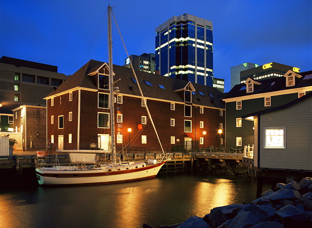 Old port at dusk, Halifax, Nova Scotia, Canada, North America