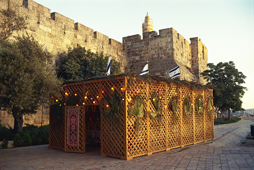 Succot (Succoth) (Sukkot), Festival of the Tabernacles, Tower of David, Jerusalem, Israel, Middle East