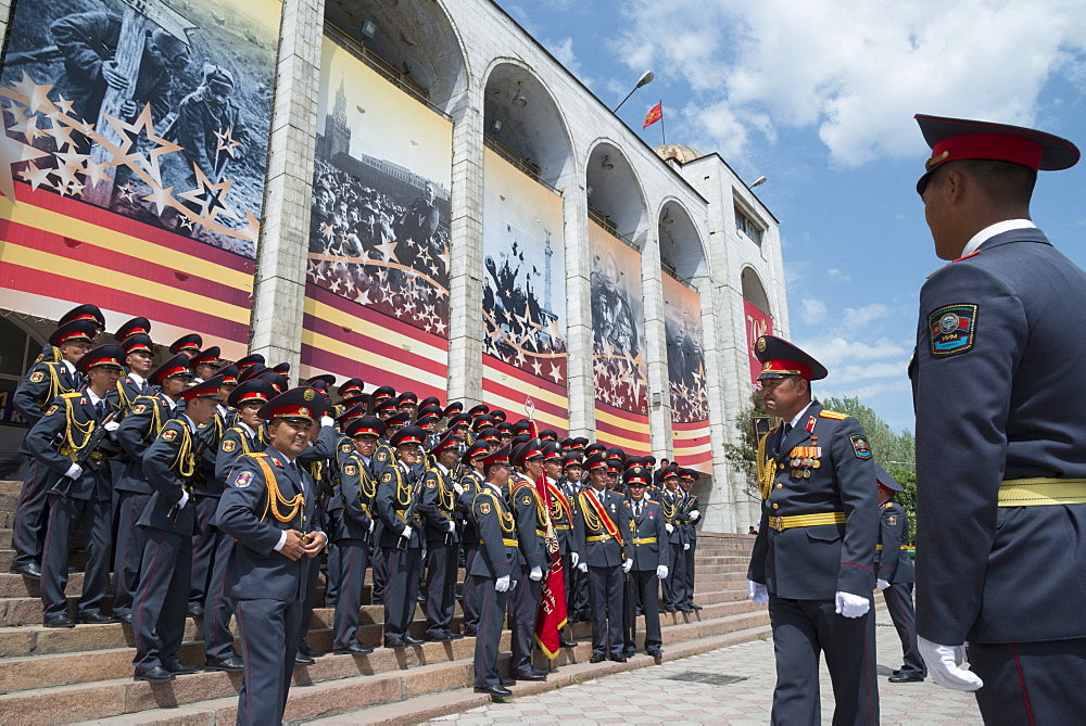 Celebrations for the 70th anniversary of Victory Day, Ala-Too square, Bishkek, Kyrgyzstan, Central Asia