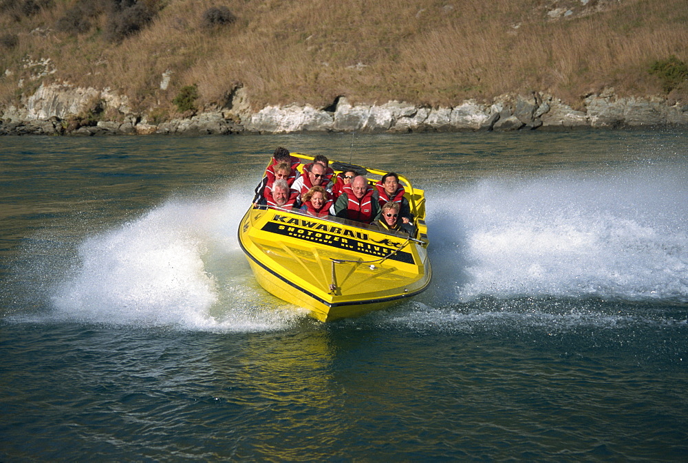 Jet boating, Kawarau River, Queenstown, South Island, New Zealand, Pacific