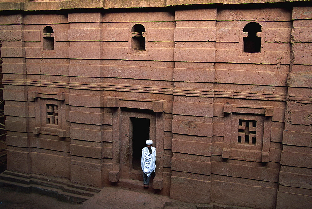 Rock hewn Emmanuel church at Lalibela, UNESCO World Heritage Site, Ethiopia, Africa