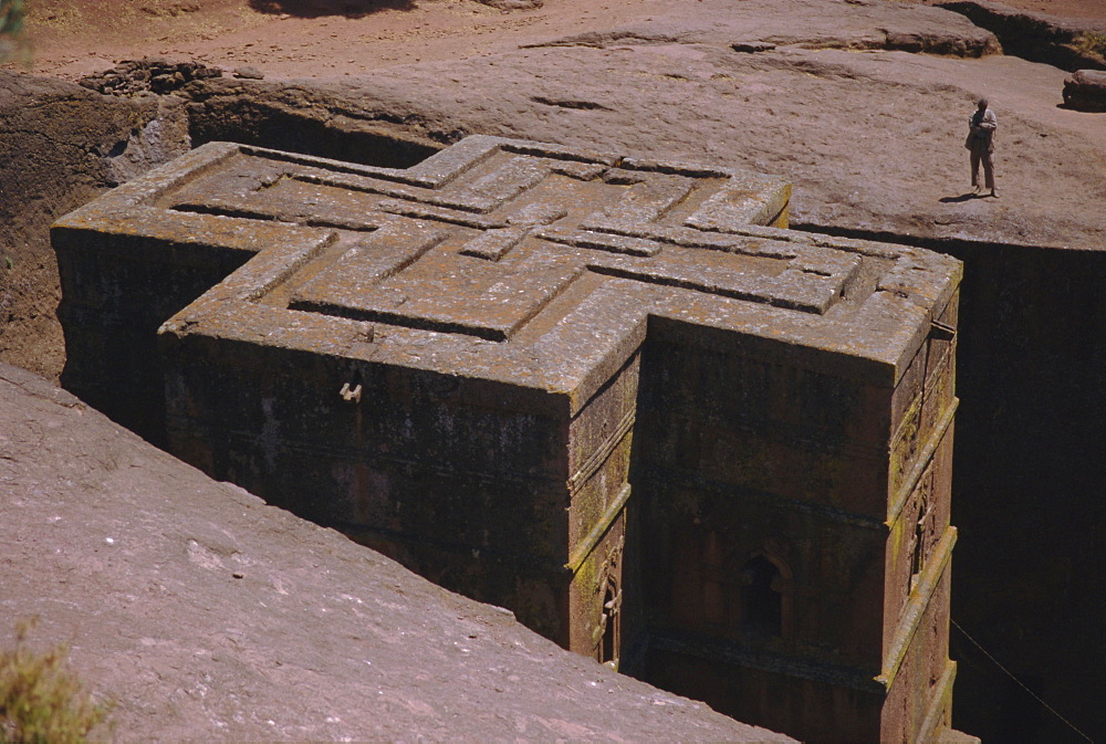 St. Giorgis (St. George's) rock hewn church, Lalibela, Ethiopia, Africa