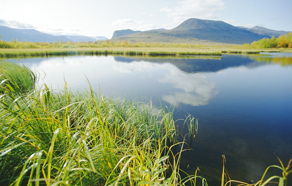 Tranquil landscape, Nikkaluotta, Kiruna, Arctic Sweden, Sweden, Scandinavia, Europe