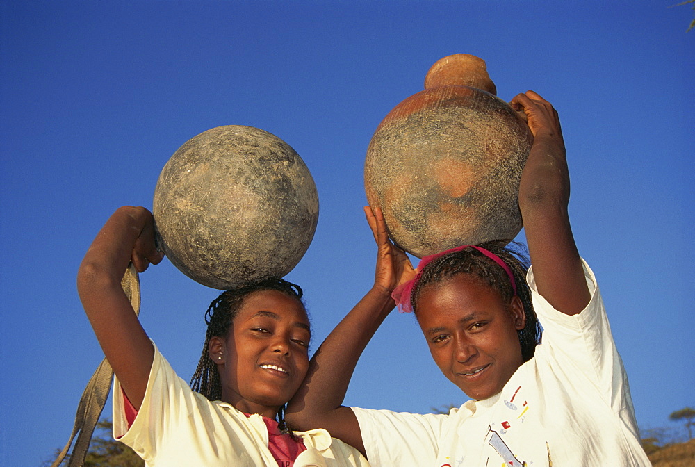 Daily task for women collecting water, Ethiopia, Africa