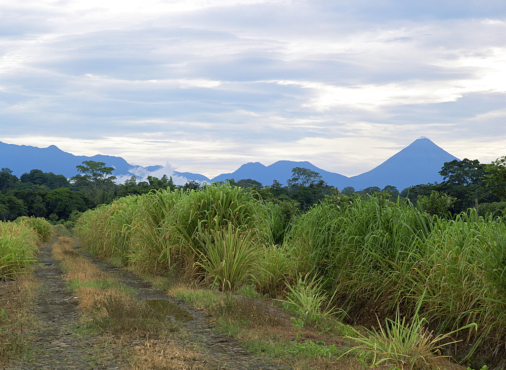 Arenal volcano from afar, Muelle, Alajuela, Costa Rica, Central America