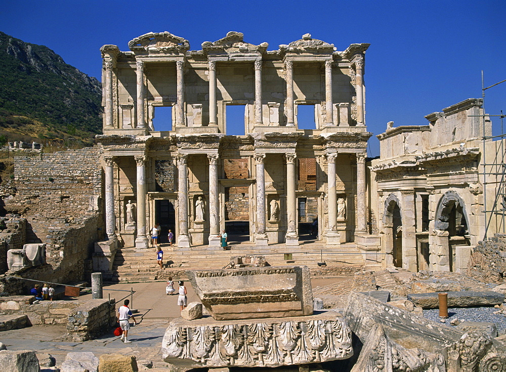 The Celsus Library, Ephesus, Anatolia, Turkey, Asia Minor, Asia