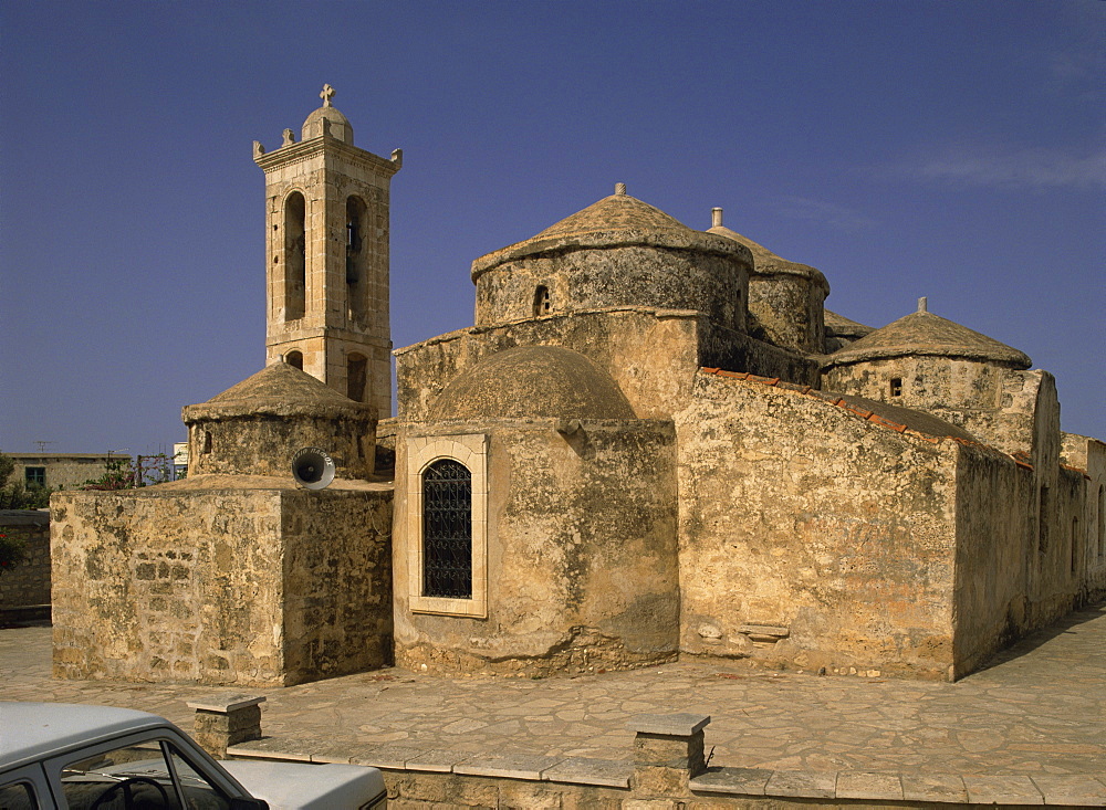 Unusual domes, Ayia Paraskevi church, dating from the 11th century, Yeroskipos near Paphos, Cyprus, Europe