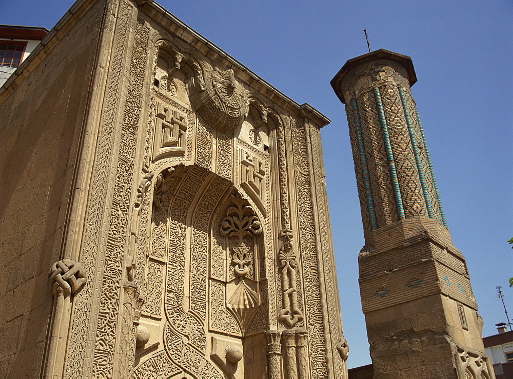 The Ince Minare Medrese, now the Museum of Wood and Stone Carving, Konya, Anatolia, Turkey, Asia Minor, Eurasia