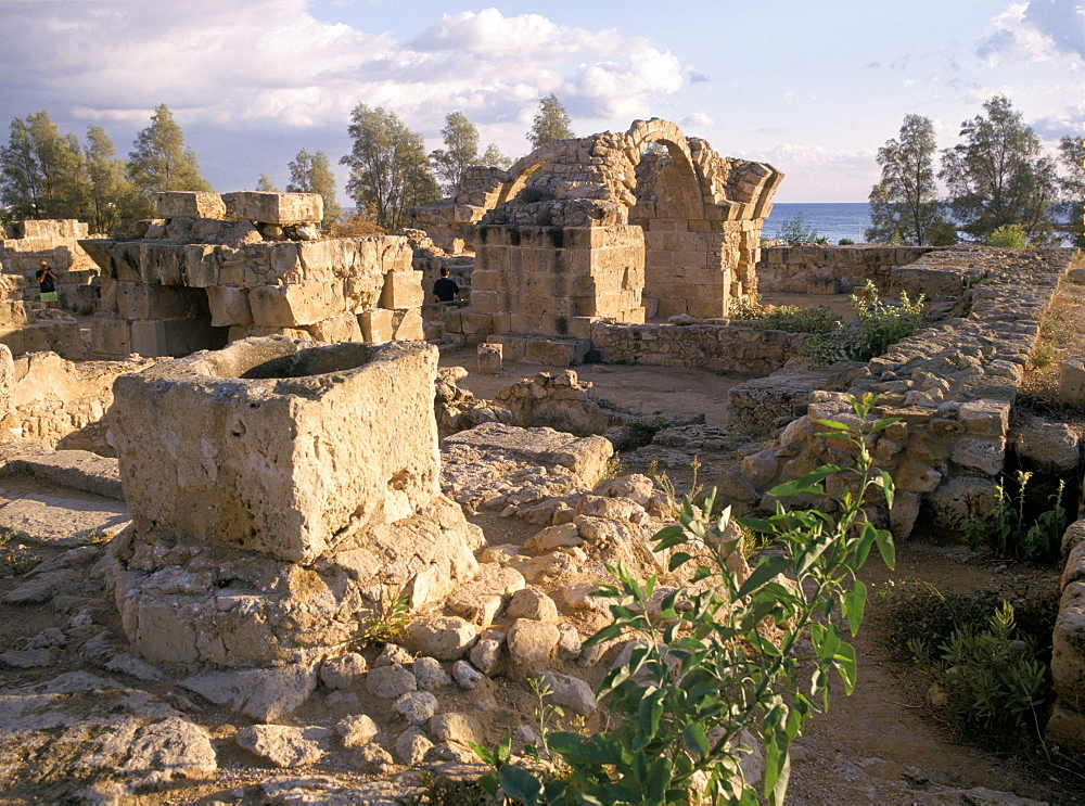 Byzantine castle dating from 7th century, ruined by earthquake in 1222, Paphos, Cyprus, Mediterranean, Europe