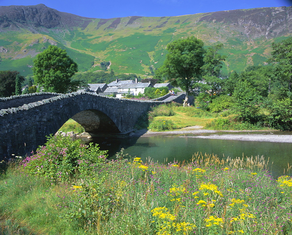 Grange and River Derwent, Lake District National Park, Cumbria, England, UK, Europe