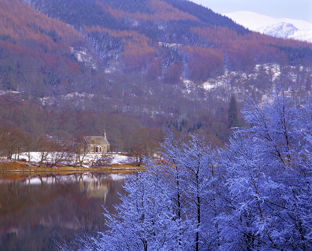 Loch Achray in winter, the Trossachs, Central Region, Scotland, UK, Europe