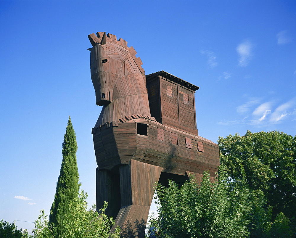 Exterior of the replica Trojan Horse, Troy, Anatolia, Turkey, Asia Minor, Asia