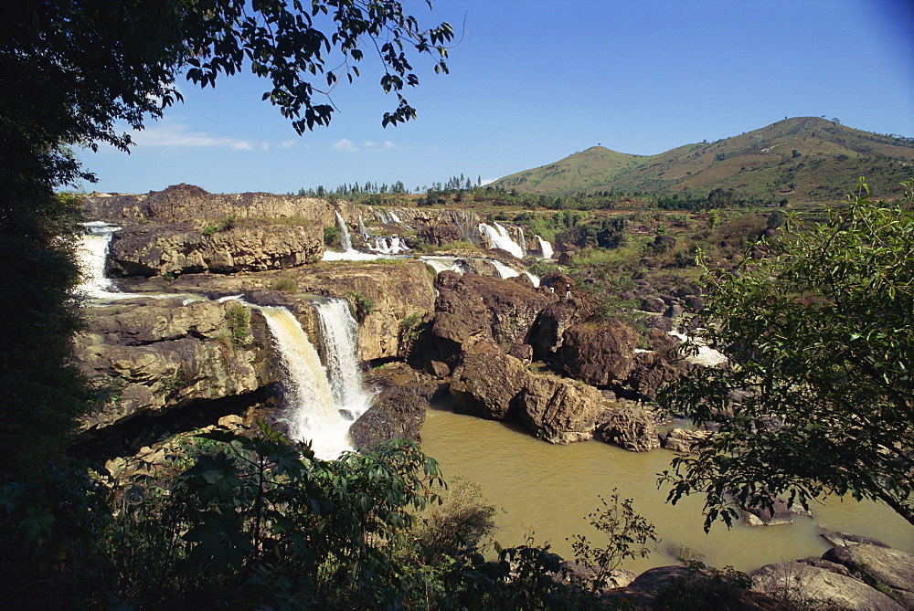 Landscape view of the Lien Khuong waterfall and rocks at Dalat, Vietnam, Indochina, Southeast Asia, Asia