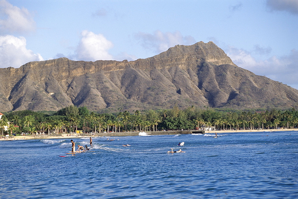 View of Diamond Head Crater, Oahu, Hawaii, Hawaiian Islands, United States of America (U.S.A.), North America