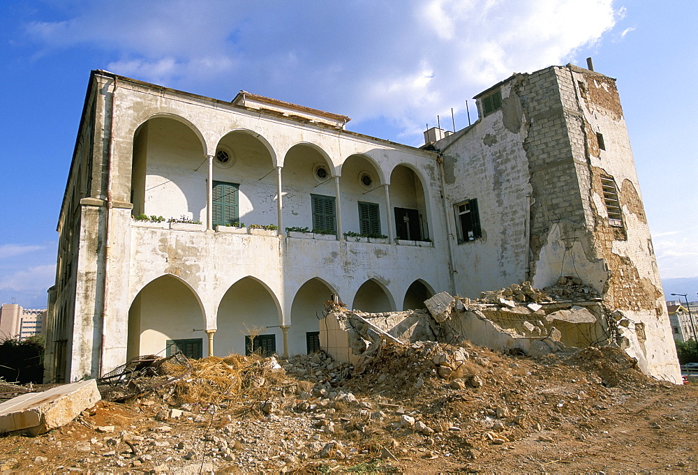 Bomb damaged buildings, Beirut, Lebanon, Middle East