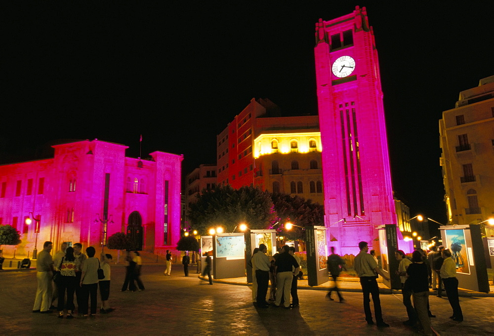 Place d'Etoile at night, Beirut, Lebanon, Middle East