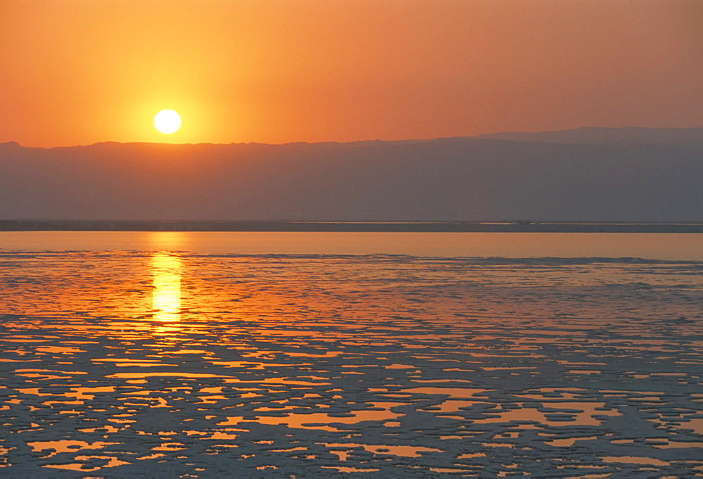 Sunset on the Dead Sea, Jordan, Middle East