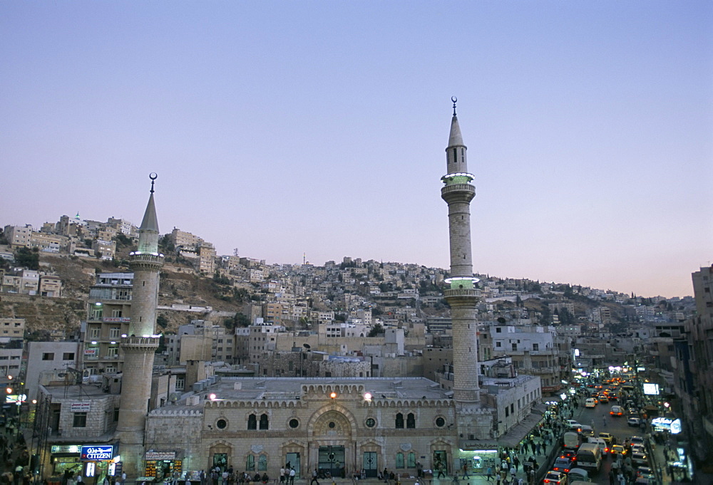 Hussein Mosque and city, Amman, Jordan, Middle East