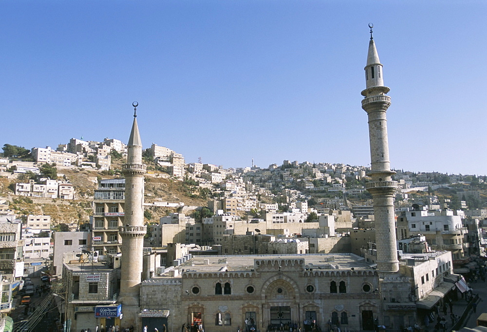 Hussein Mosque and city, Amman, Jordan, Middle East