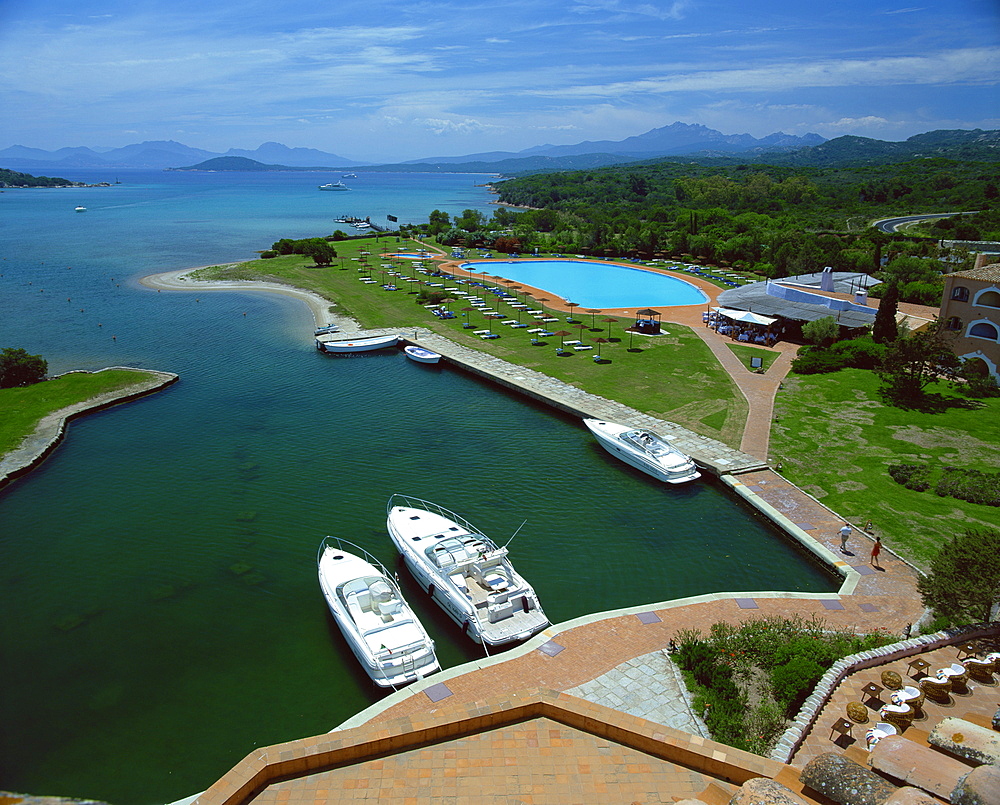 View from Hotel Cala di Volpe, Porto Cervo, Sardinia, Italy, Mediterranean, Europe