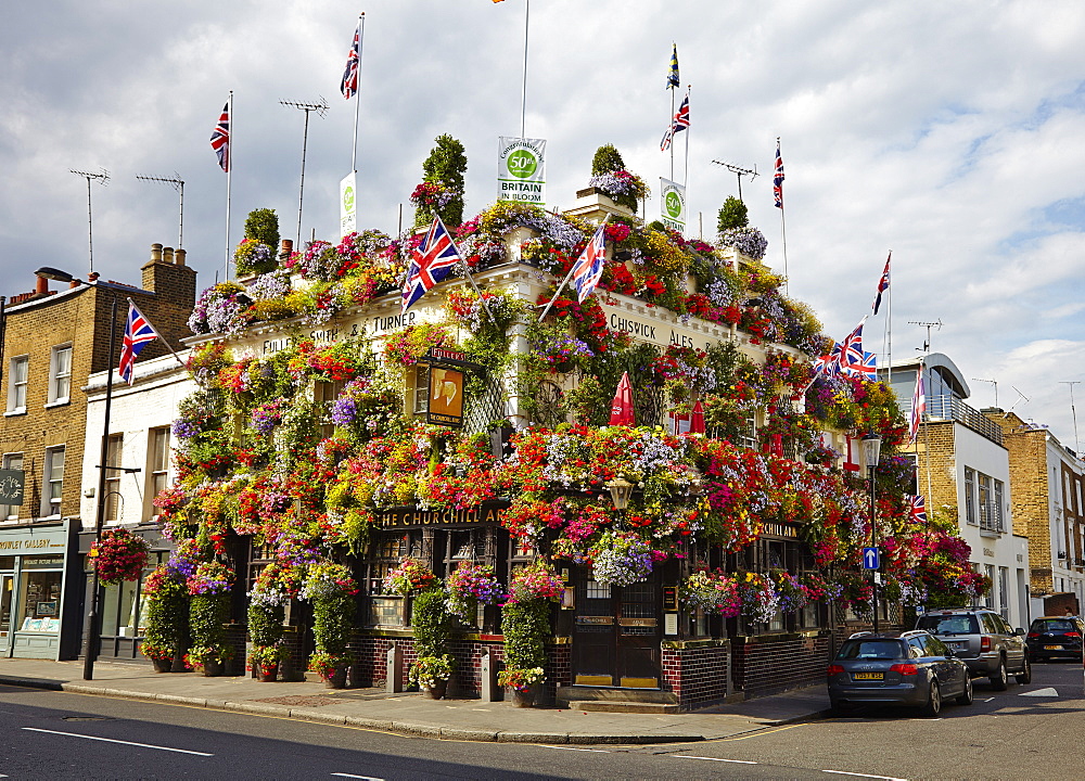 The Churchill Arms, Kensington Church Street, London, England, United Kingdom, Europe