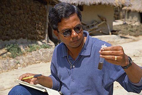 Testing water for arsenic, Bangladesh, Asia