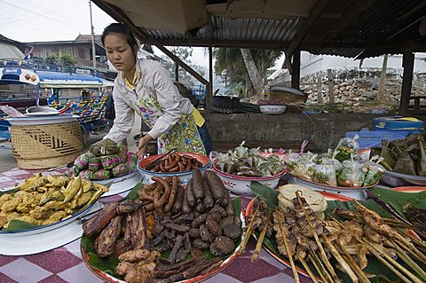 Morning food market, Luang Prabang, Laos, Indochina, Southeast Asia, Asia