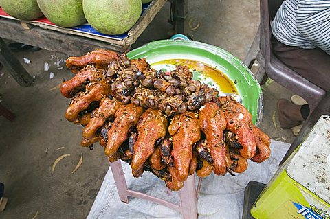 Ducks for sale in market, Cambodia, Indochina, Southeast Asia, Asia