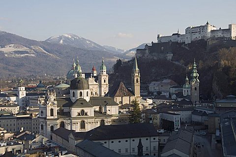 View of Salzburg from the Monchsberg, Salzburg, Austria, Europe