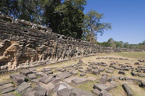 Elephant Terrace, Angkor Thom, Angkor, UNESCO World Heritage Site, Siem Reap, Cambodia, Indochina, Southeast Asia, Asia