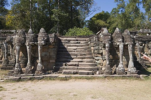 Elephant Terrace, Angkor Thom, Angkor, UNESCO World Heritage Site, Siem Reap, Cambodia, Indochina, Southeast Asia, Asia