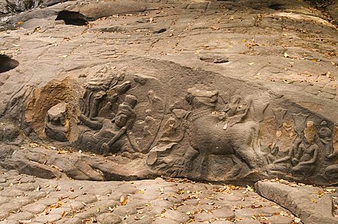 River of a thousand lingas, Kbal Spean, near Angkor, Siem Reap, Cambodia, Indochina, Southeast Asia, Asia