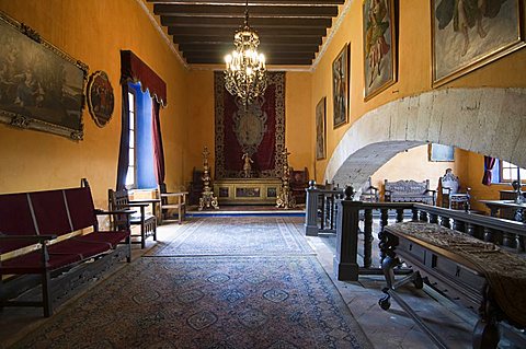 Inside the main house of the Hacienda San Gabriel de Barrera, in Guanajuato, a UNESCO World Heritage Site, Guanajuato State, Mexico, North America