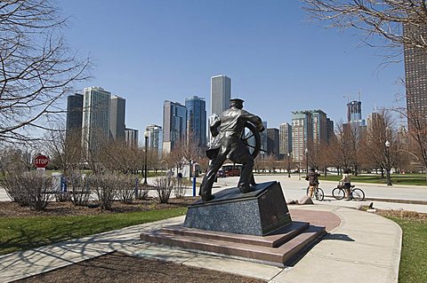 Statues in Gateway Park near Navy Pier, Chicago, Illinois, United States of America, North America