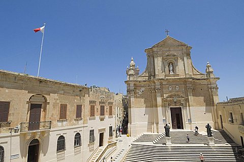 The Gozo Cathedral inside the Citadel, Victoria (Rabat), Gozo, Malta, Europe