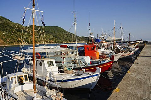 Loutraki harbour, Skopelos, Sporades Islands, Greek Islands, Greece, Europe