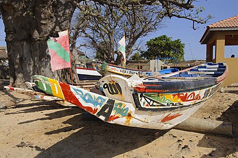 Pirogues (fishing boats), Fishing Village, Saly, Senegal, West Africa, Africa