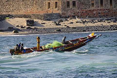 Pirogue or fishing boat, Goree Island, near Dakar, Senegal, West Africa, Africa