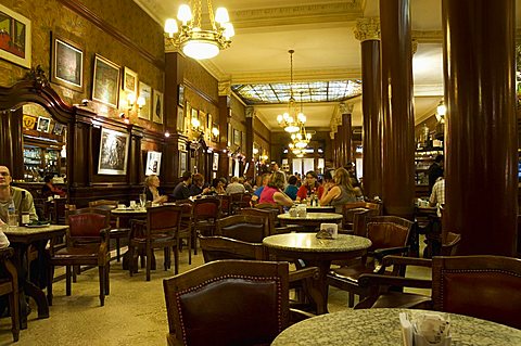 Cafe Tortoni, a famous tango cafe restaurant located on Avenue de Mayo, Buenos Aires, Argentina, South America